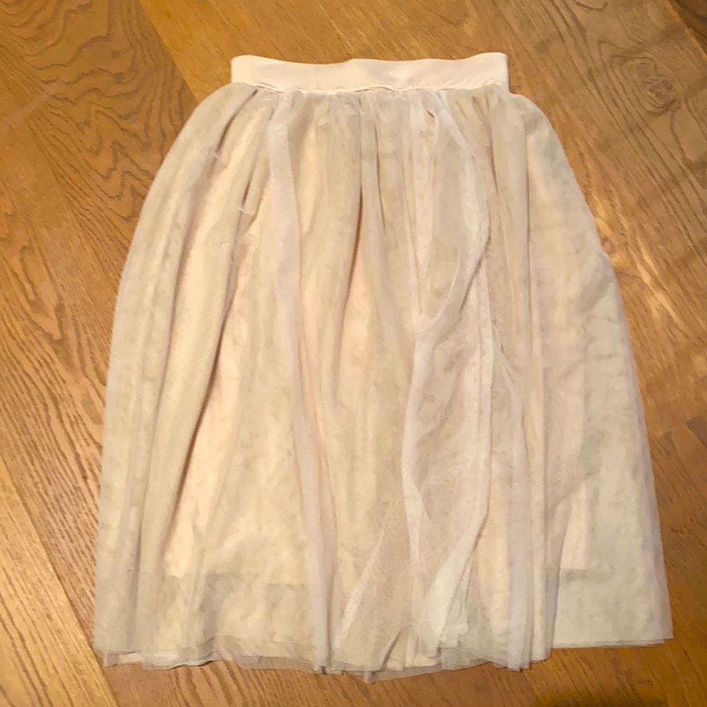 Taylor Joelle tan tulle skirt—marked size xl but fits like a m/l